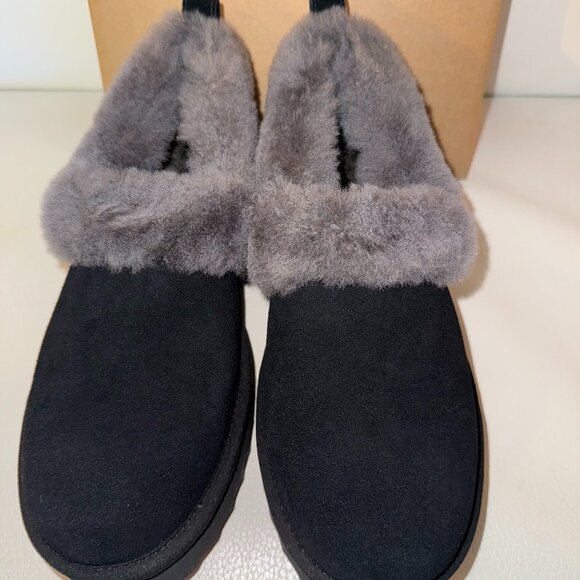 NIB UGGS AUSTRALIA UGG NITA PLATFROM SLIPPERS BLACK SIZE 8 USA - Picture 5 of 9
